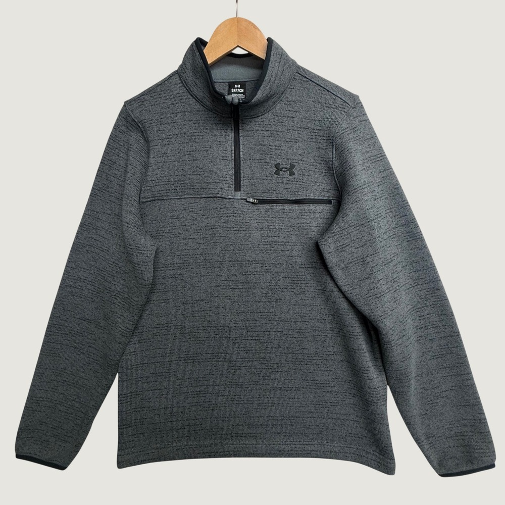 Under Armour Specialist 1/4 Zip Pullover Mens S Gray NWT $80 Zip Pocket